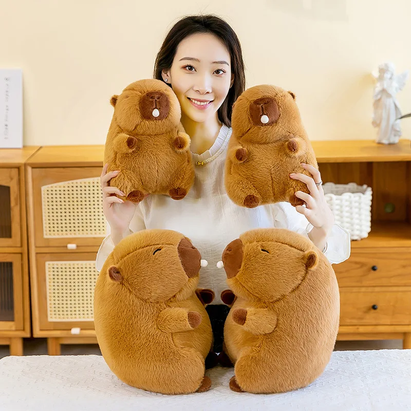 25/35cm Capybara Plush Simulation Capibara Anime Fluffty Toy Cute Capybara Plush Toys Blow Bubbles Sitting Animals Stuffed Dolls