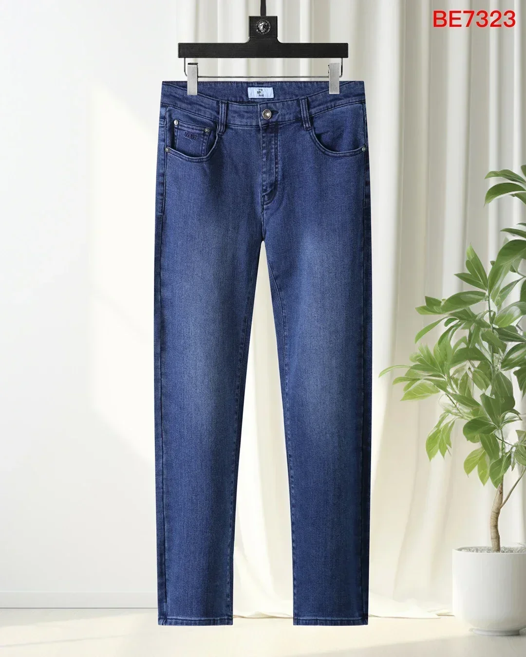 BLLIYOSS 1895 청바지 남성 2024 새로운 편안한 캐주얼 탄성 스트레이트 롱 바지 유럽 가죽 라벨 고품질 올드 머니