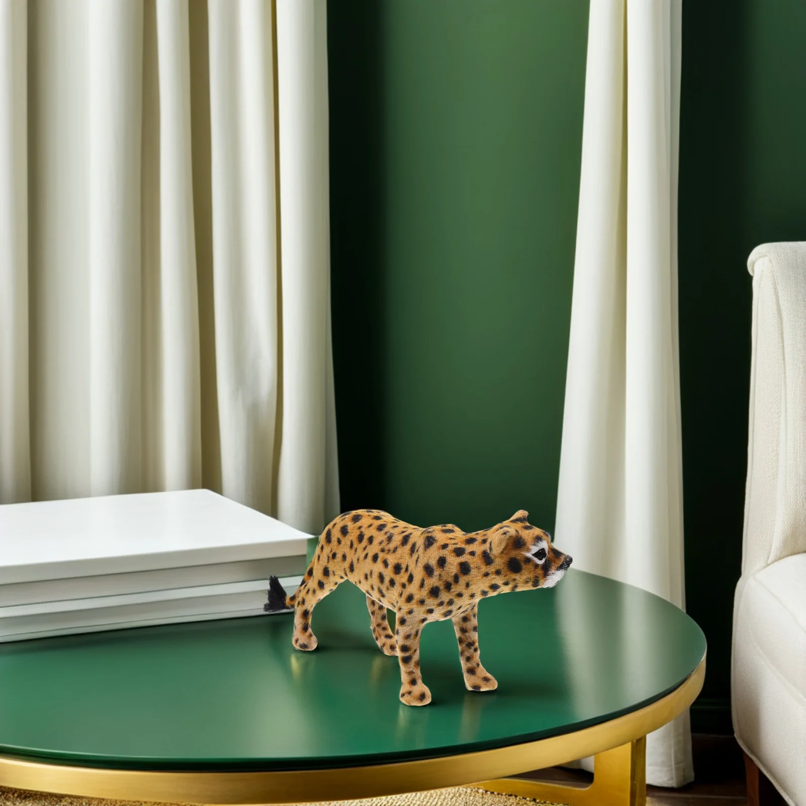 Realistic Leopard Soft Plastic Wildlife Animal For Office Bookshelf Home Decor Simulation Action Figure Kids Educational Play