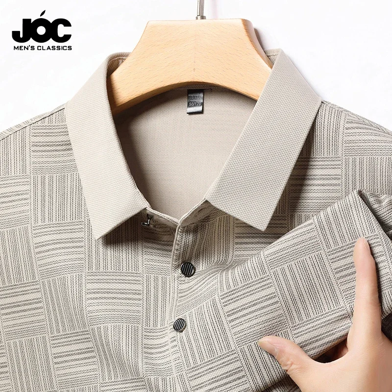 New Men's Business Casual Long Sleeved Shirt Solid Color Polo Shirt Fashionable Breathable Comfortable Versatile Top