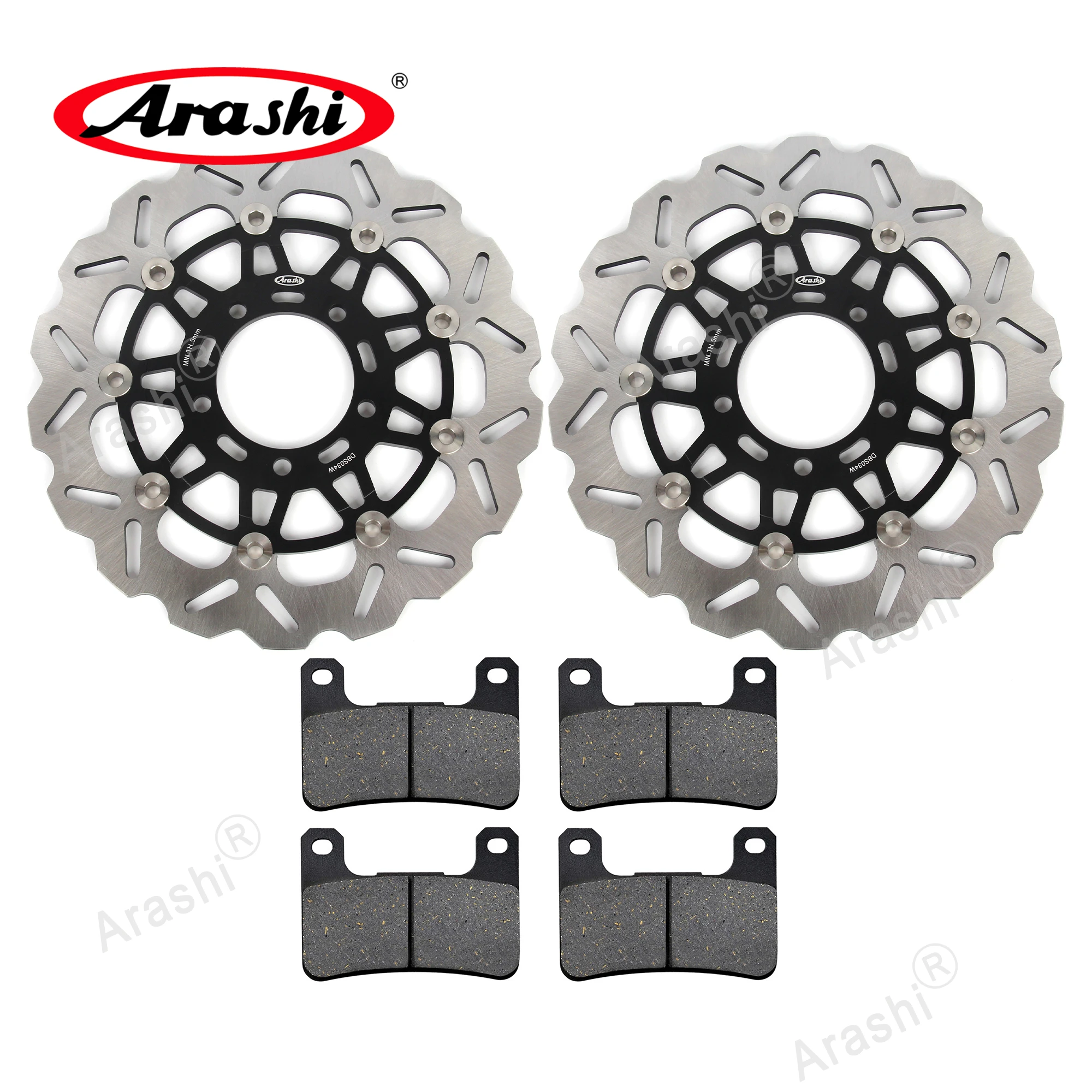 Arashi CNC Pieno Galleggiante Disco Freno Anteriore Disco Pastiglie Freno Per KAWASAKI Z 1000 Z1000 ABS 2010 2011 2012 2013 Moto