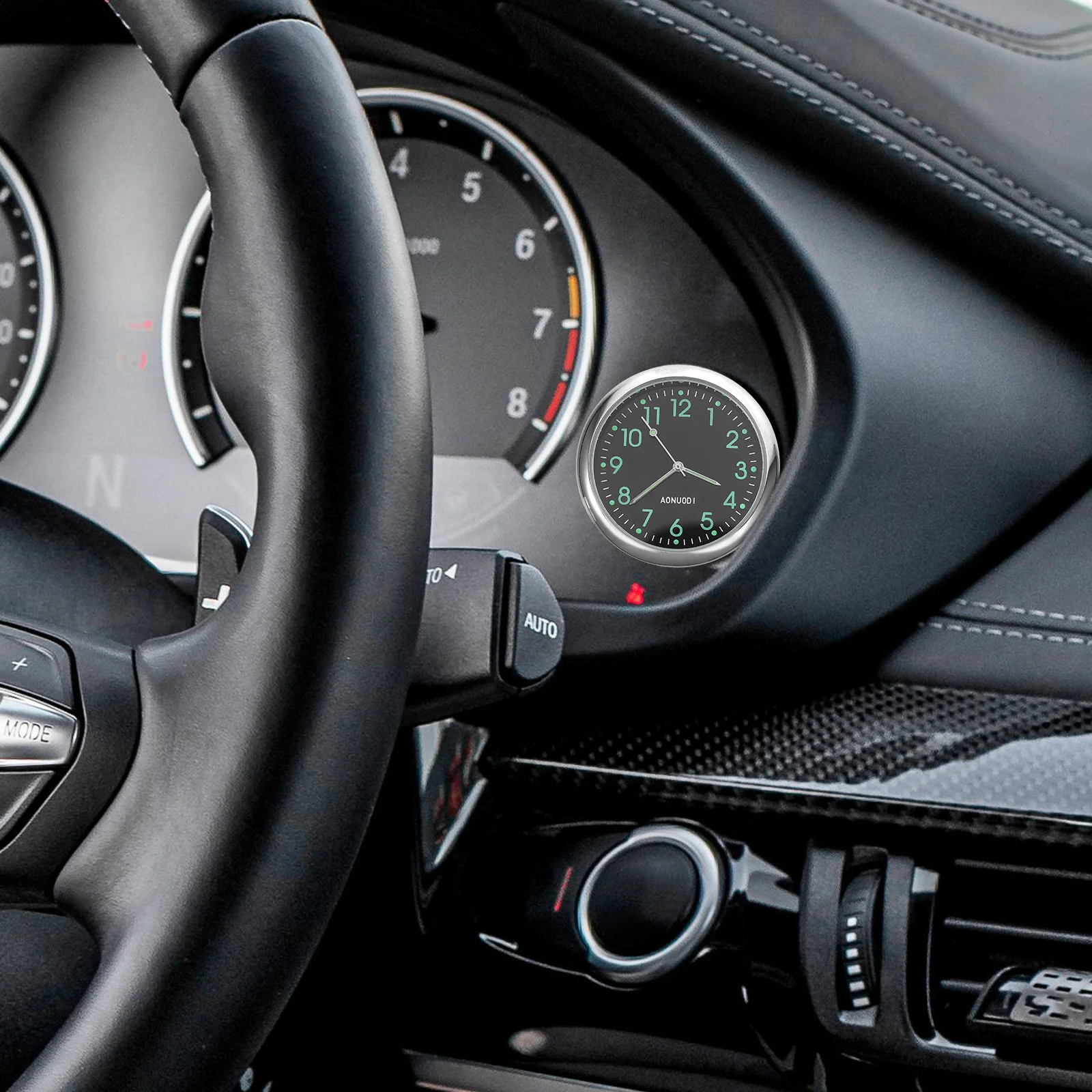 

Mini Car Clock with Luminous Dial LED Display Compact Design for Dashboard Vent Mounting Accurate Quartz Timepiece Vehicle Decor