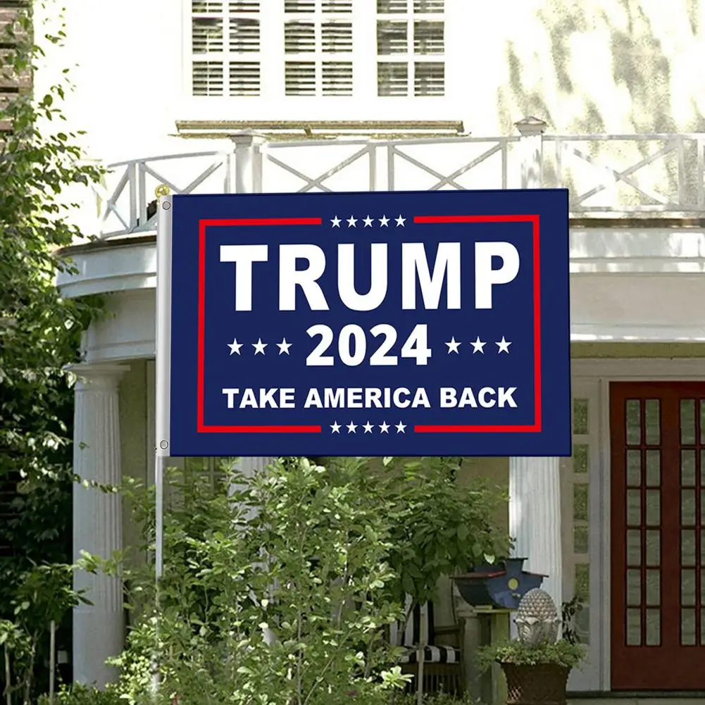 Election Flag 2024 Political Campaign Flag Double Trump 2024 Election Flags 3x5ft Yard Banners with Brass Grommets for Indoor