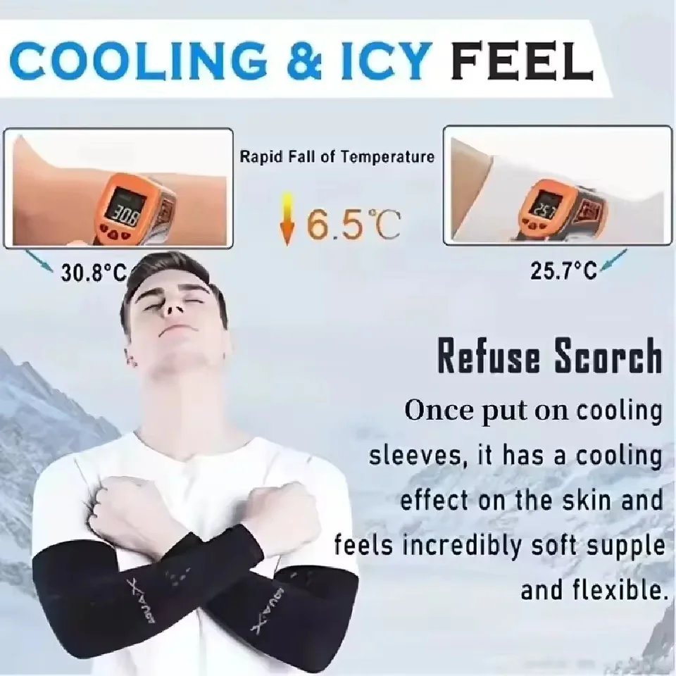 2PCS แขนแขนอุ่นแขนกีฬา Sun UV Protection Hand Cover Cooling Warmer วิ่งตกปลาขี่จักรยานฤดูร้อน