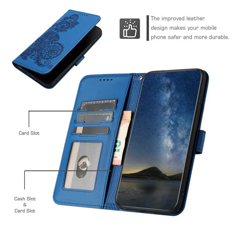 For Tecno Spark 20 Pro 3D Emboss Leather Flip Book Case For Tecno Camon 20 Premier Case Spark 20C 20 C 10C 10 Pro Go 2024 Cover