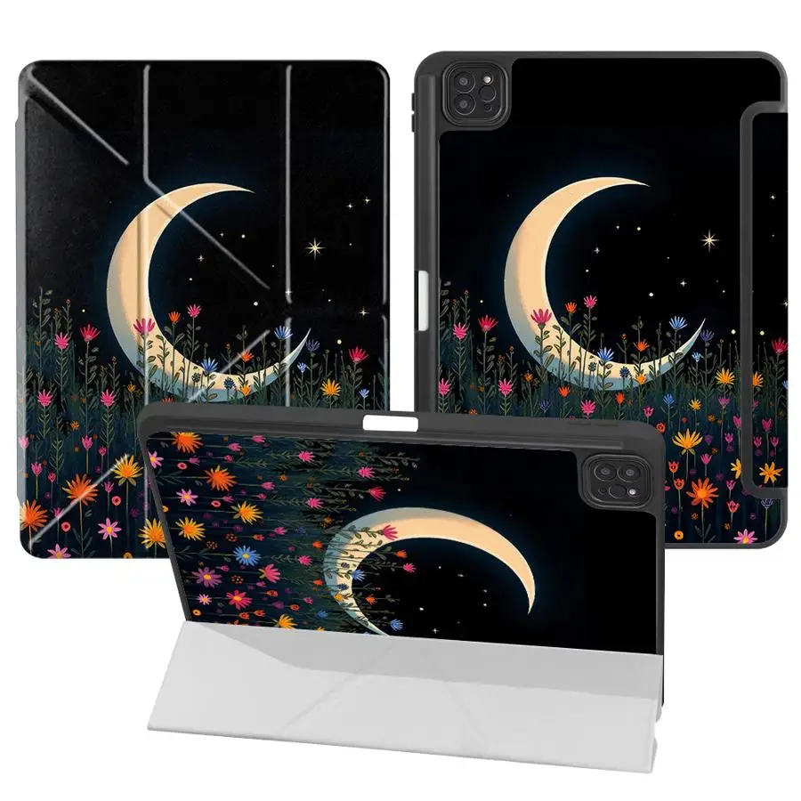 

Moon Earth Flower Tablet Case For iPad Mini 6 7 Air 4 5 M3 M2 1 2 M4 11inch Pro 2025 Pro 11th 10th 9th 8th 7th 12.9inch Holder
