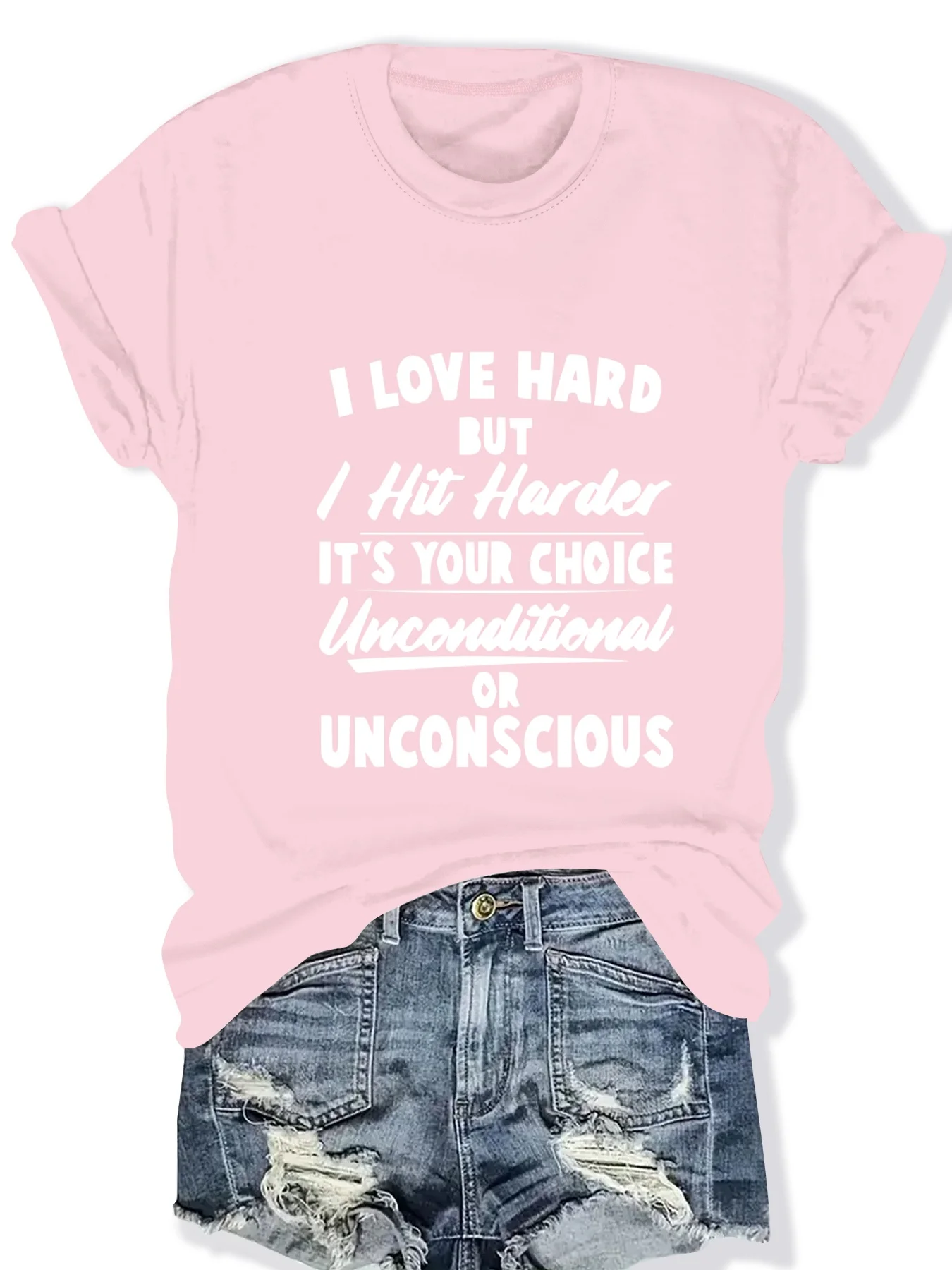 

Fashionable Ladies round Neck Short Sleeve T-Shirt with Letter Pattern Print Casual Comfortable Women's Top