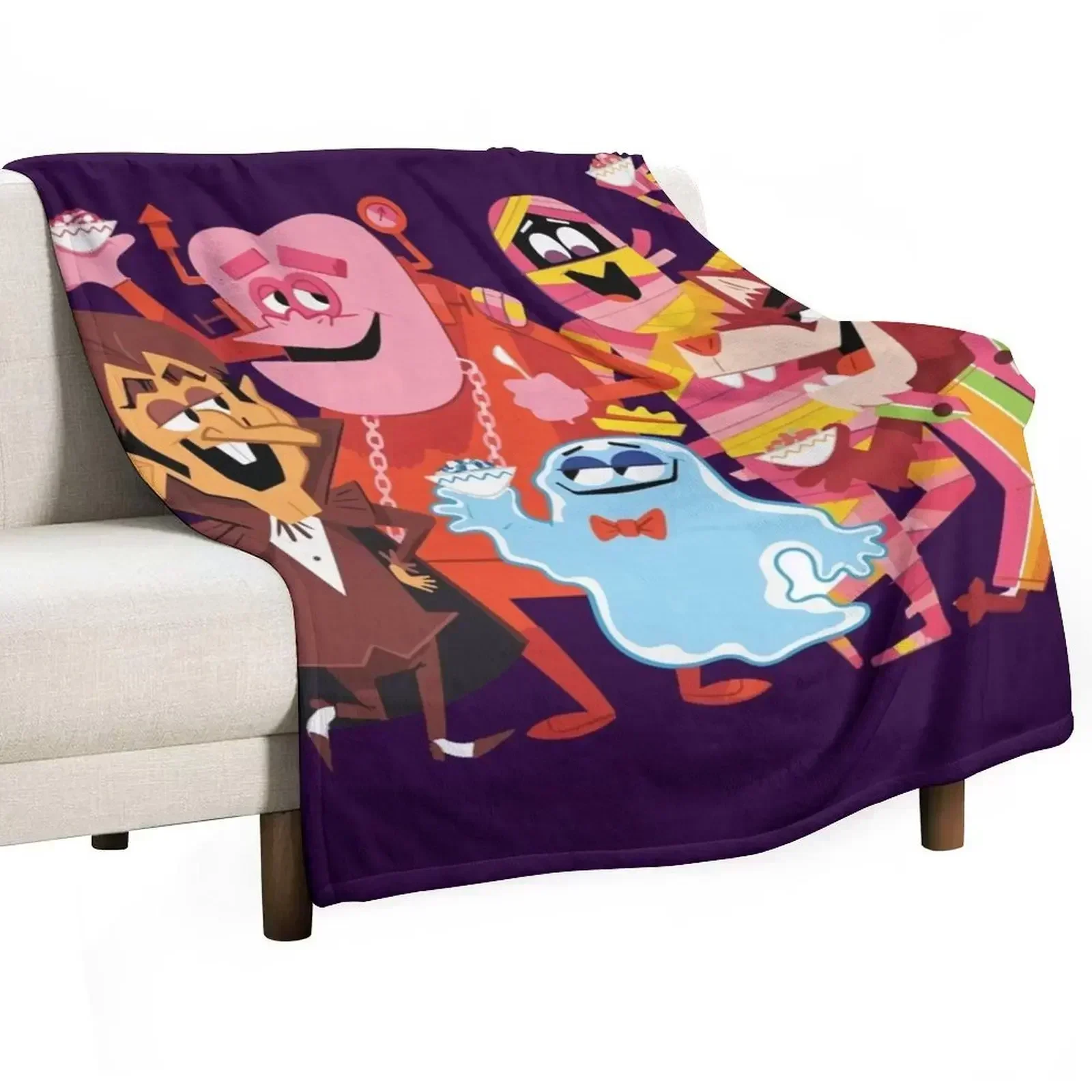 

Cereal Creatures Throw Blanket cosplay anime Decorative Beds Travel Nap Blankets