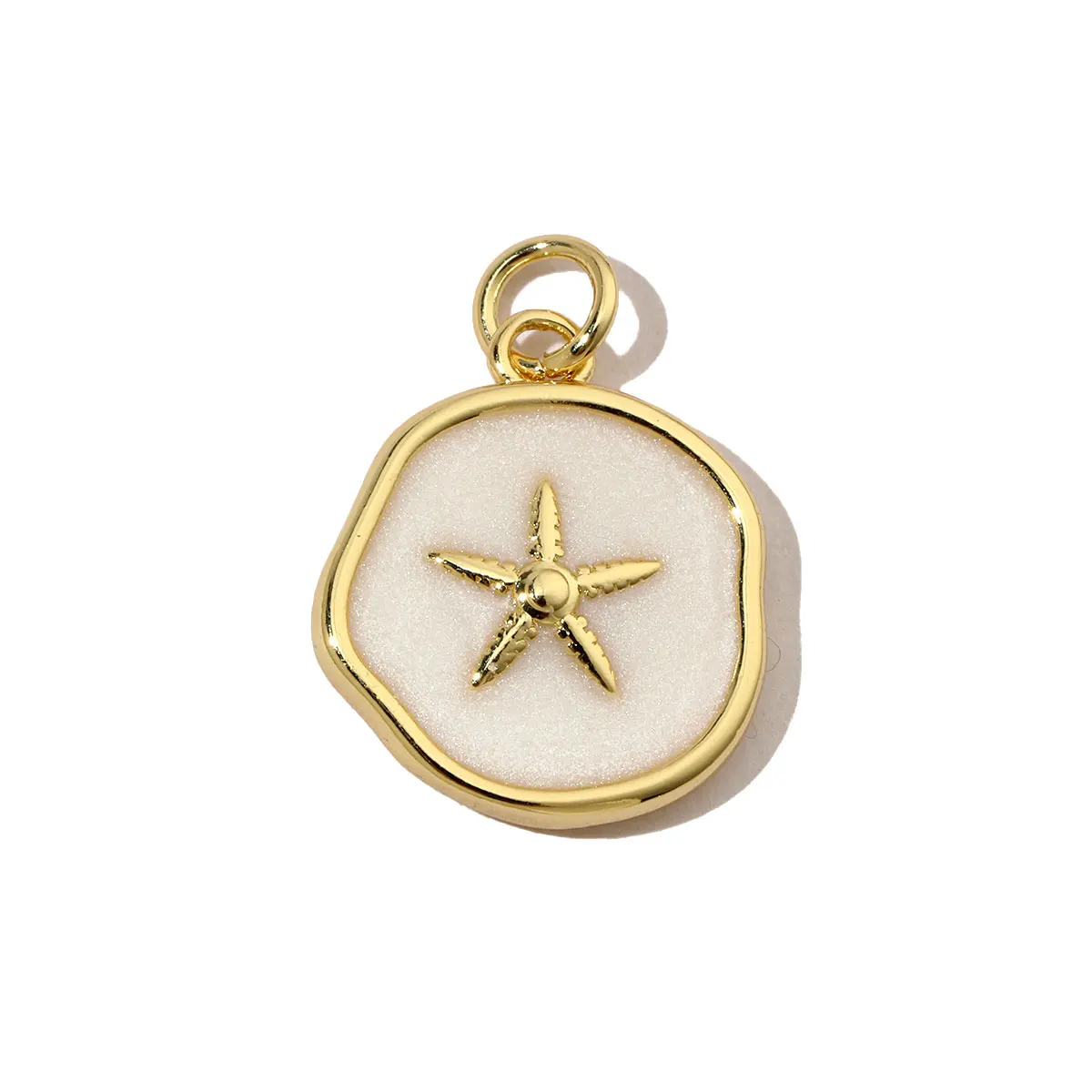 3pcs/Lot Copper Enamel Round Pendants Star Heart Conch Charms for DIY Fashion Jewelry Making Accessory