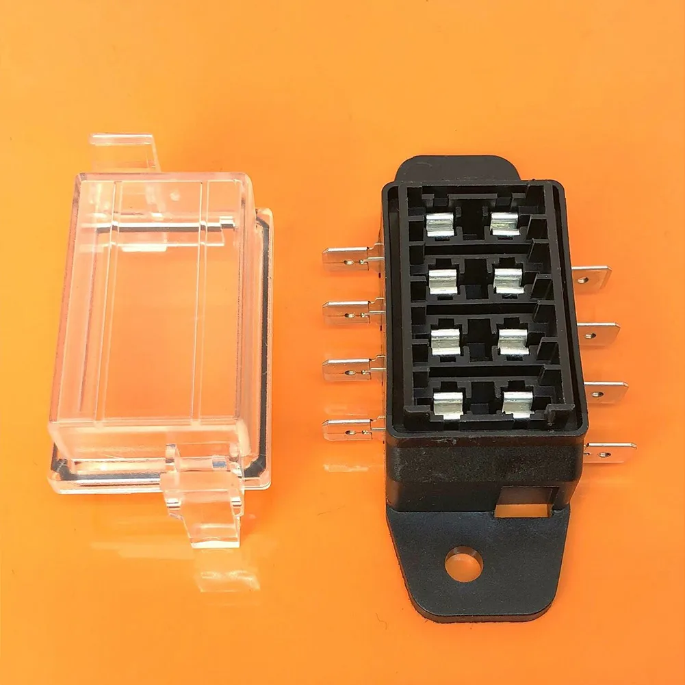 Compact 4 Way Fuse Box with Lucar Push In Terminals Automotive Marine Car or HGV For Standard Blade Fuses Holder