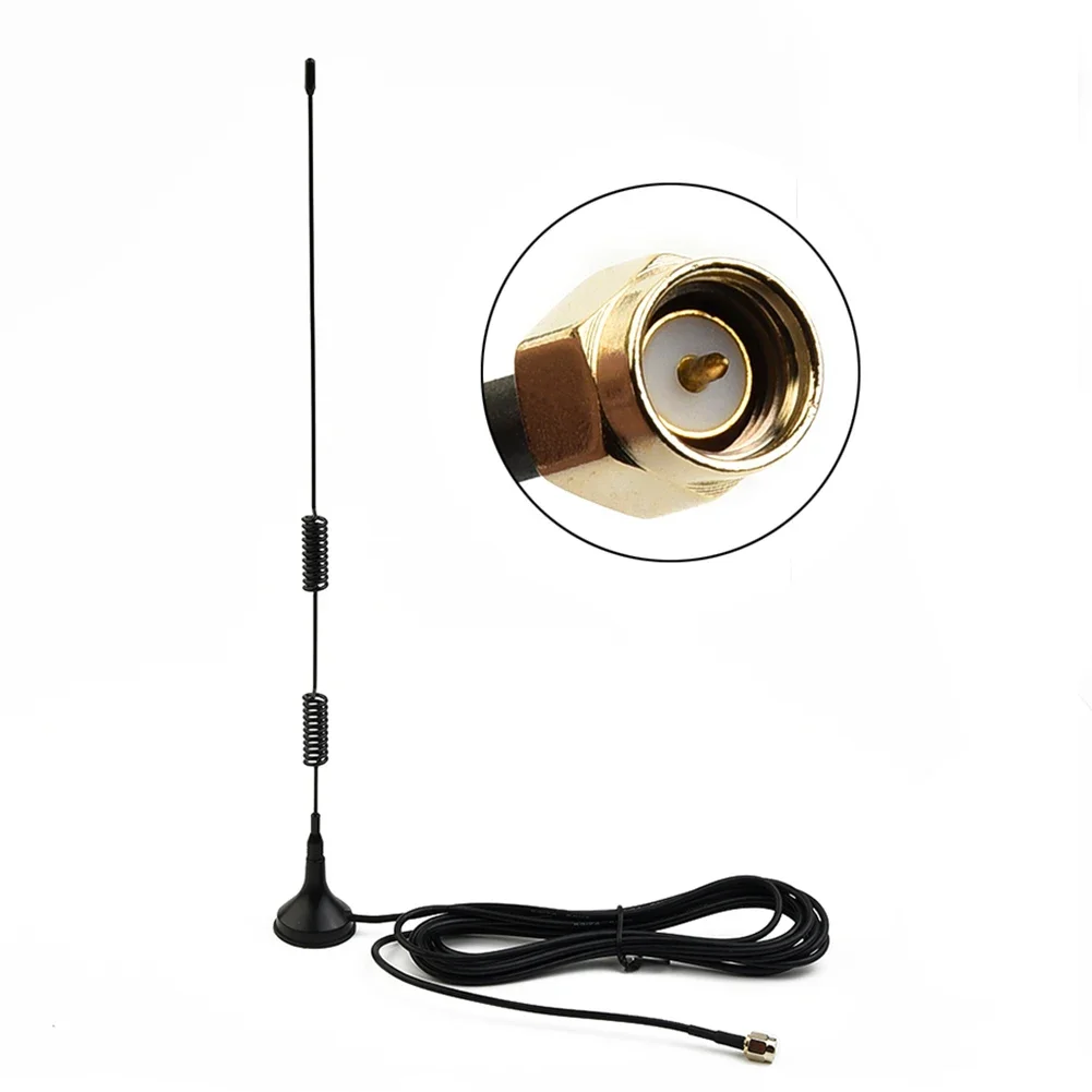 7dBi Radio Antenna SMA Male Connector VHF 136-174MHz UHF 400-470MHz 3 Meter RG174 Coaxial Cable Strong Magnetic Base Mount