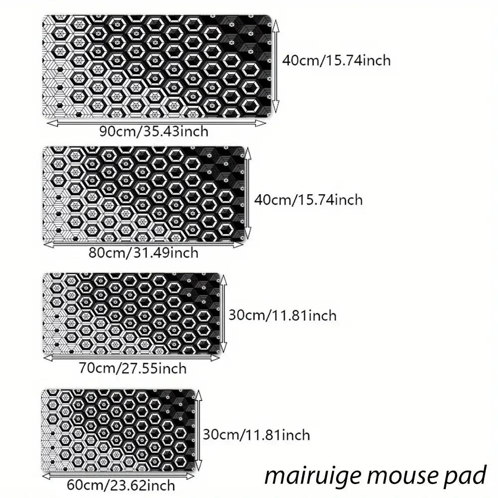 Abstract Art Mouse Pad Large Computer Office Game Table Mat 90x40 XXL Rubber Non-slip Stitched Edge Keyboard Mats Long Desk Pads