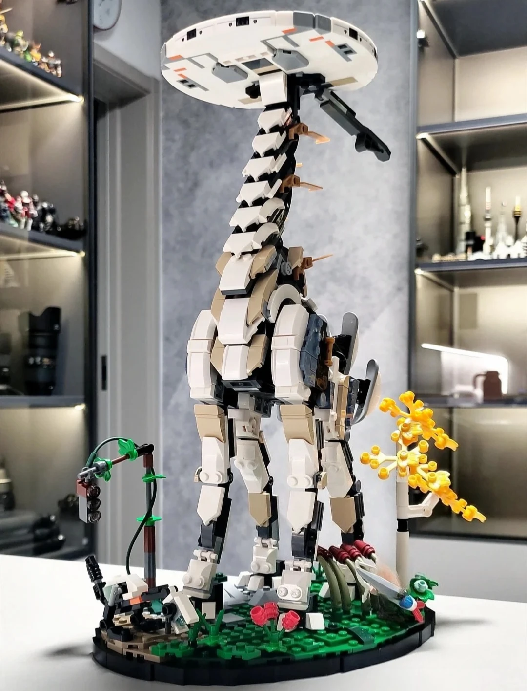 Conjuntos de bloques de construcción de bestia de cuello largo de jirafa compatibles con partículas Legoed adecuadas para regalos de Navidad 76989