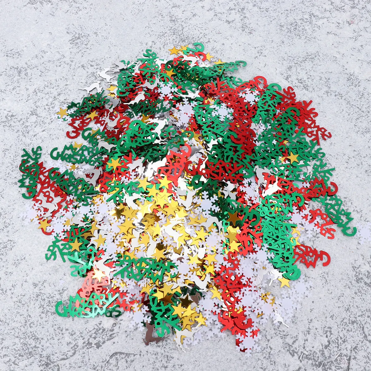 

60G Christmas Confetti Mixed Red Snowflakes Golden Pentagrams Plastic Xmas Party Sprinkles For New Year Birthday Anniversary
