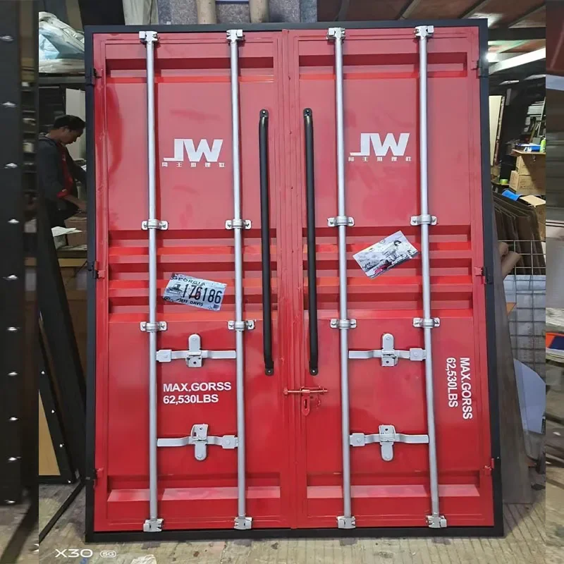 for Wrought Iron Door Container Room Toilet Warehouse Restaurant Bar Industrial Style Retro Barn Door