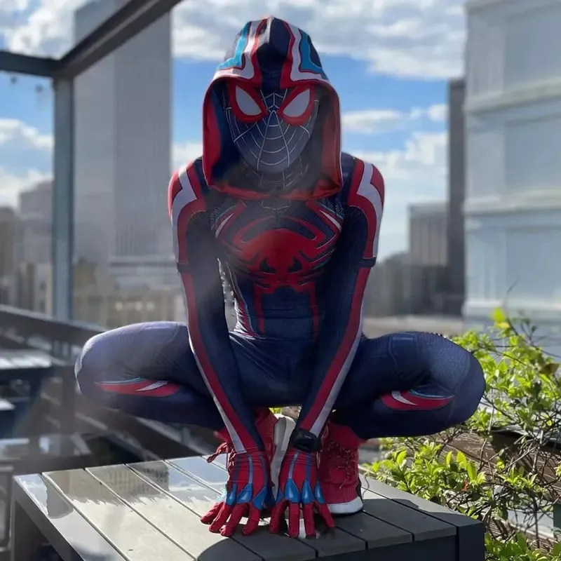 

Adults Kids 2099 Miles Morales PS5 SpiderCosplay Superhero Cosplay Costume Full Bodysuit Zentai Second Skin Party