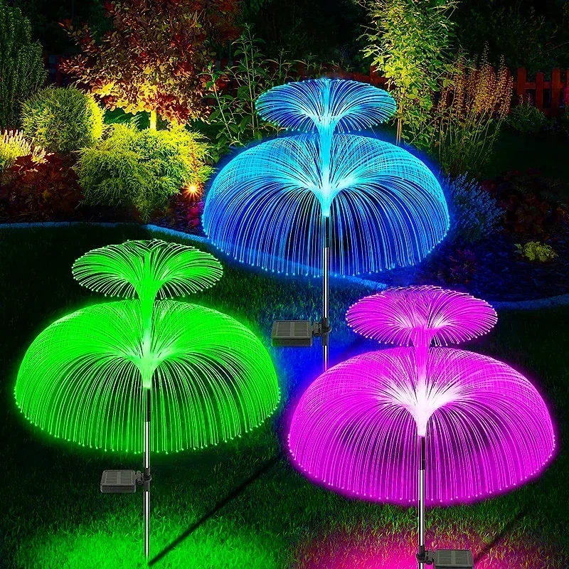 

Double Solar Jellyfish Light 7 Colors Solar Garden Lights LED Fiber Optic Lights Outdoor Waterproof Decoration Ground Lamp Hot