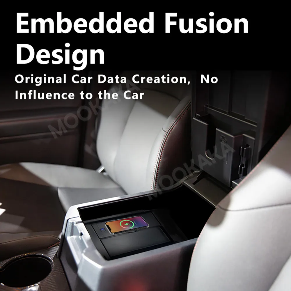 For Toyota 4Runner 2022 Quick QI Car Wireless Charger Fast Charging Intelligent Infrared Mobile Phone Dashboard