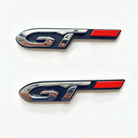 2pcs Car Styling GT 3D Metal Zinc Alloy Emblem Car Badge Body Fender Adhesive Emblem for Peugeot GT RCZ 308 508 3008 5008