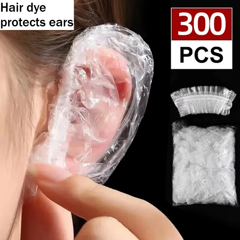 300PCS Disposable Earmuffs Elastic Waterproof Hair Dyeing, Bathing, Beauty Shampoo Sheath for Hair Dye Protective Shower Earmuff