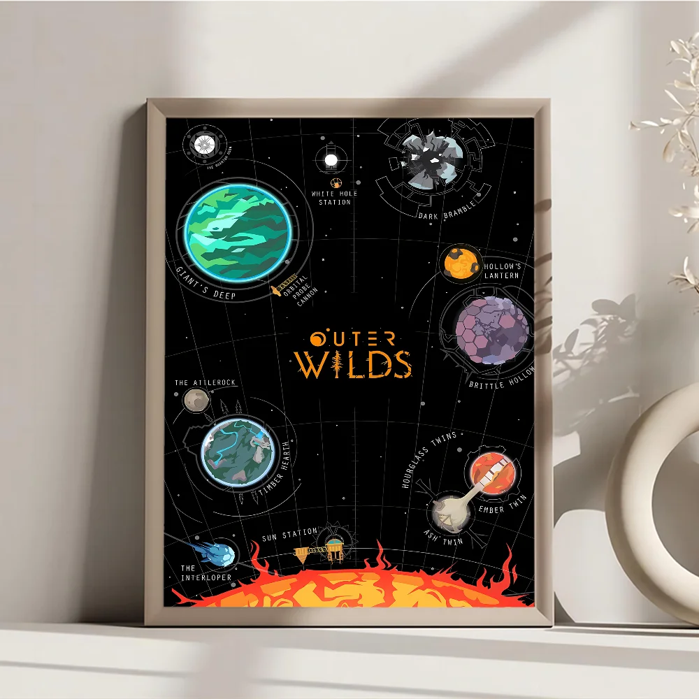 1PC Outer Wilds Poster Movie Sticky Posters Retro Kraft Paper Sticker DIY Room Bar Cafe Aesthetic Art Wall Painting view 5