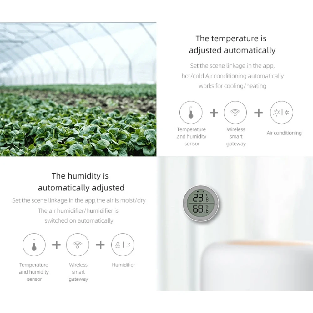 Tuya ZigBee Smart Temperature Humidity Sensor Seedling Smart Home High Precision With Wire Probe Smart Life Alexa Google Home