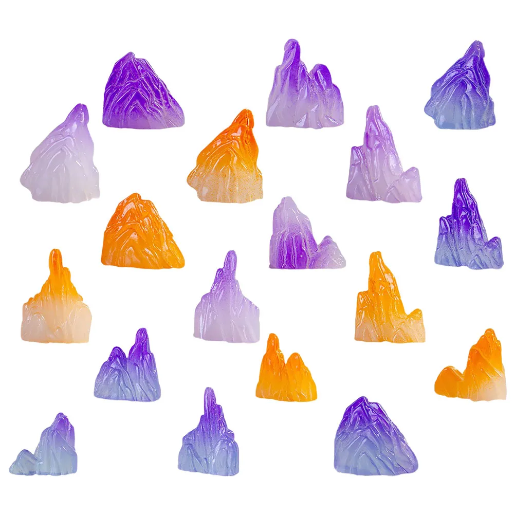 18 szt. Świecące Mini Dekoracje do Mikrokrajobrazu, Kolorowe Ozdoby z Żywicy, Akcesoria do Bajkowego Ogrodu, Akwarium, Bonsai, Terrarium