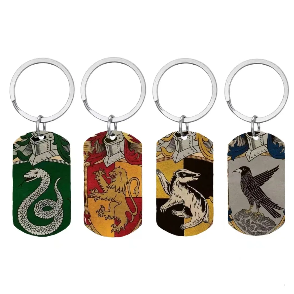 New Simple and Versatile College Color Printed Stainless Steel Keychain Movie Game Accessories Wholesale