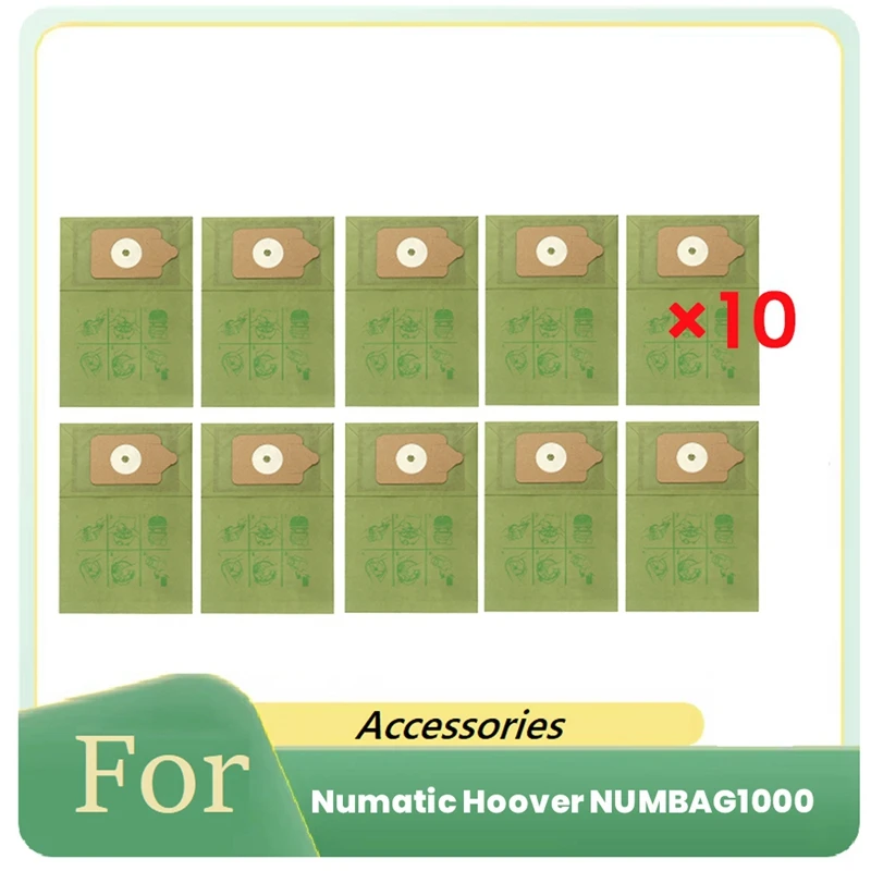 10 ชิ้นถุงเก็บฝุ่นสําหรับ Numatic Hoover NUMBAG1000 อุปกรณ์กวาดถุงเก็บฝุ่นสร้างขึ้นเพื่อความยาวนานและทํางานได้ดี