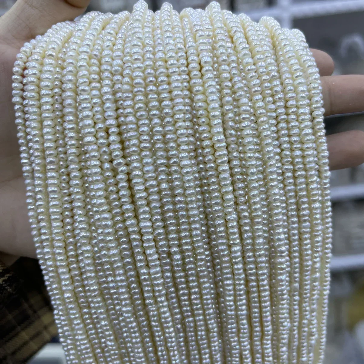 Natural Freshwater 3-3.5mmAAA Small Buns Pearl Isolation Loose Bead Jewelry Make DIY Necklace Bracelet Accessories Women Wedding