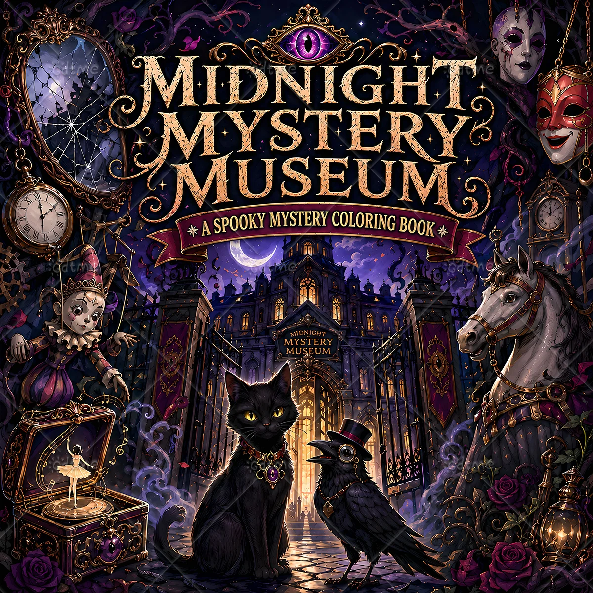 Libro para colorear del Museo del Misterio de Medianoche para adultos, alivia el estrés, pasa el tiempo, pintura DIY, dibujo, juguetes educativos para niños, regalo perfecto