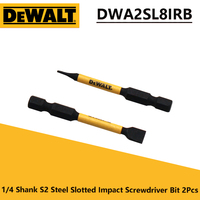 DEWALT DWA2SL8IRB Impact Screwdriver Bit 2Pcs  1/4 Shank S2 Steel Slotted Electric Screwdrivers Drill Power Tool Accessories