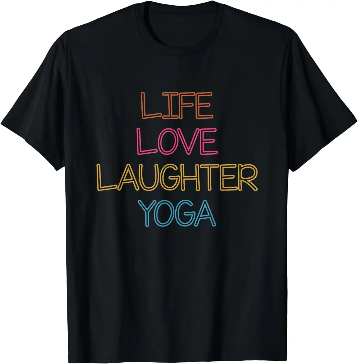 Life Love Laughter Yoga T-Shirt Funny Men Clothing Tops Graphic T Shirts  Camisas Streetwear  Ropa Hombre Vintage T Shirt