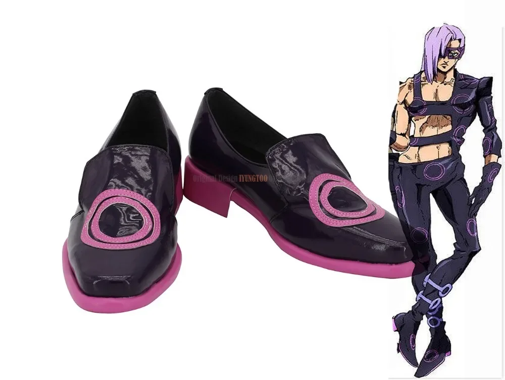 

Обувь Vento Aureo Melone, ботинки для косплея JoJo'sBizarreAdventure Melone, черные туфли на заказ, любой размер