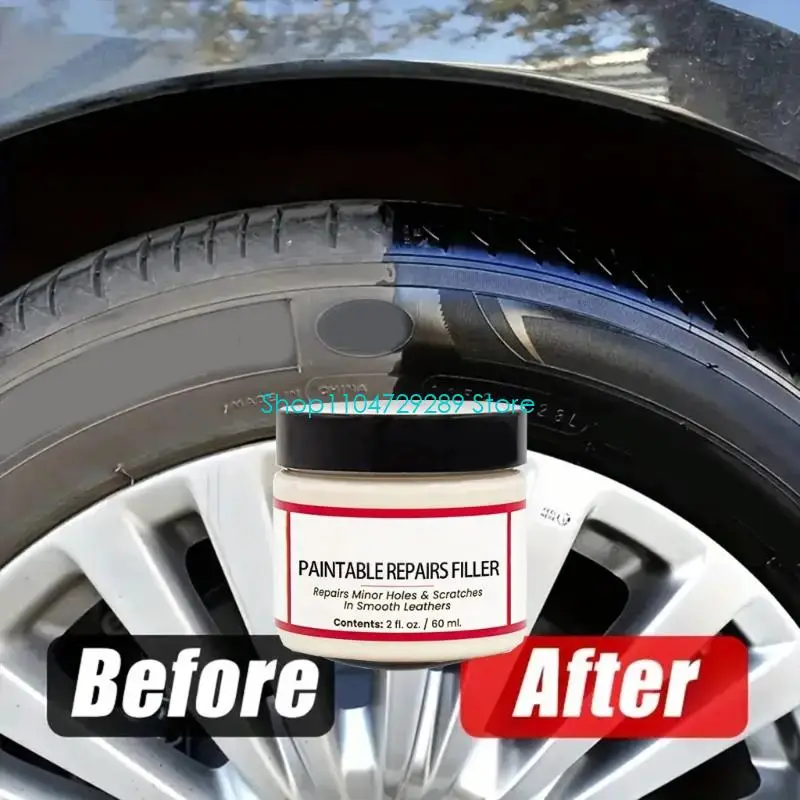 D8KE Strong Scratch Remover Water Resistant Tire Treatments Car Leather Filler Paste for Interior Exterior Automotive
