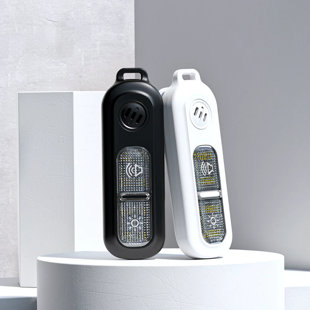 Personal Security Siren For Outdoor Adventure Emergency Protection Alarm With Integrated LED Multi Color Light Device
