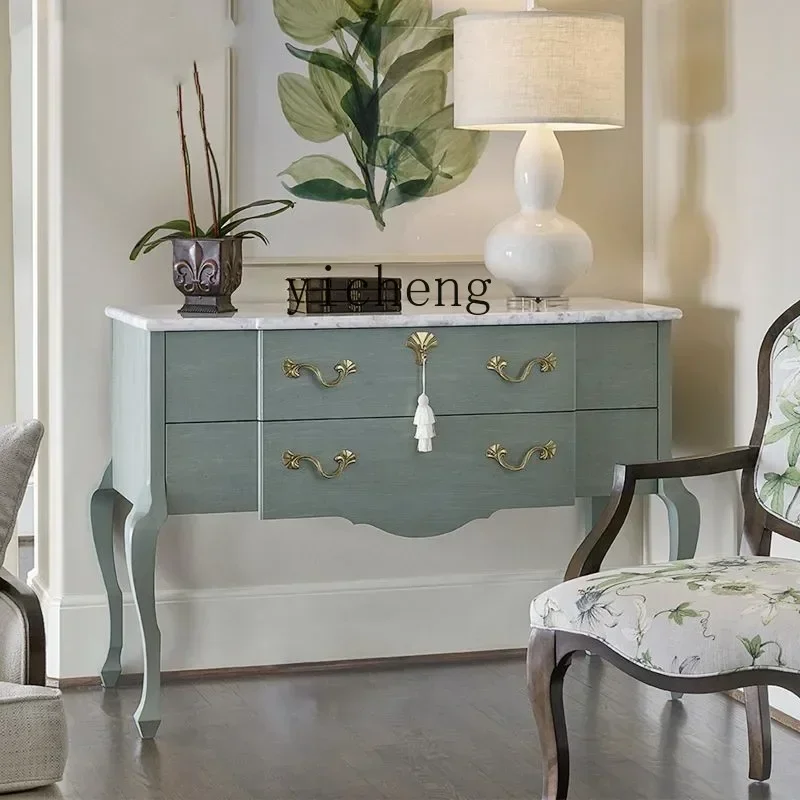 b2 Retro Simple Modern High-End Entrance Cabinet Villa Lobby Living Room Decorative Drawer Side Cabinet