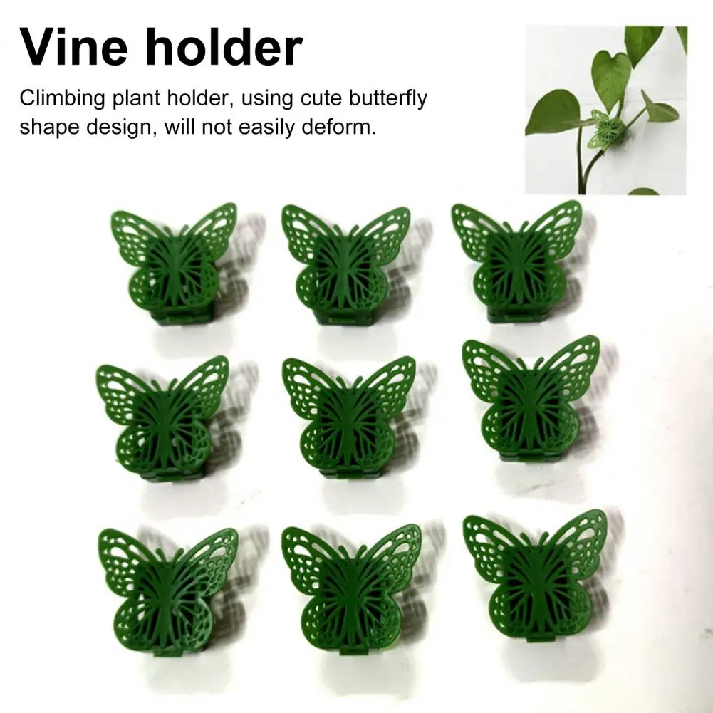 Flower Vine Fixing Clip 10/100 Pcs Vine Fixture Clips with Adhesive Stickers Butterfly Shape Climbing Plant Wall Clips Indoor