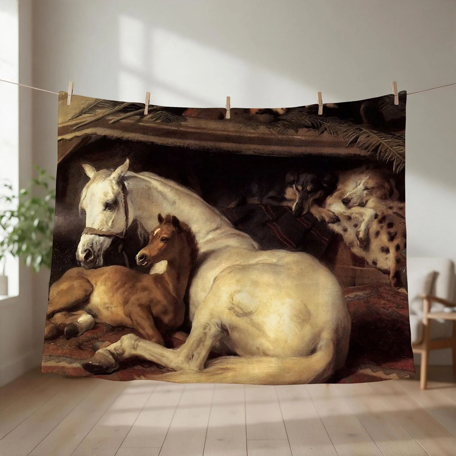 New The Arab Tent - Edwin Henry Landseer Throw Blanket Decoratives Cute Plaid Weighted Large Blankets