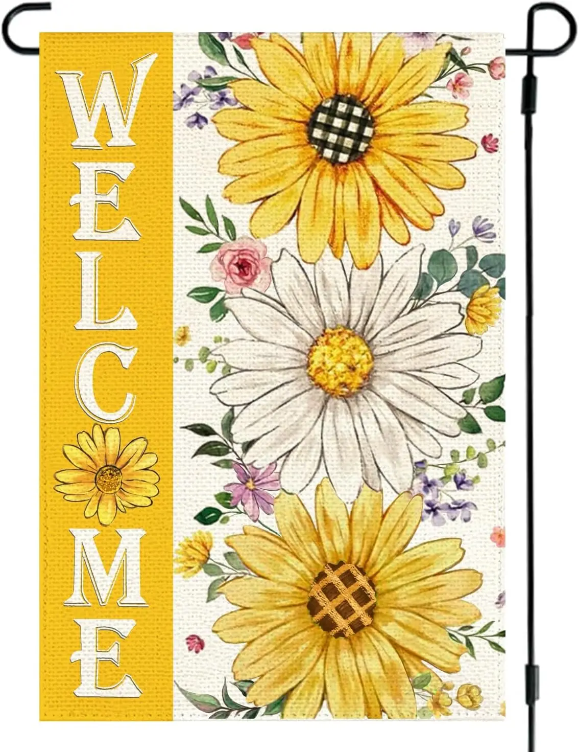 Spring Summer Garden Flag 12x18 Inch Outside Yard Porch Daisy Decor | Double Sided Weather & Fade Resistant, Sunflower W llp