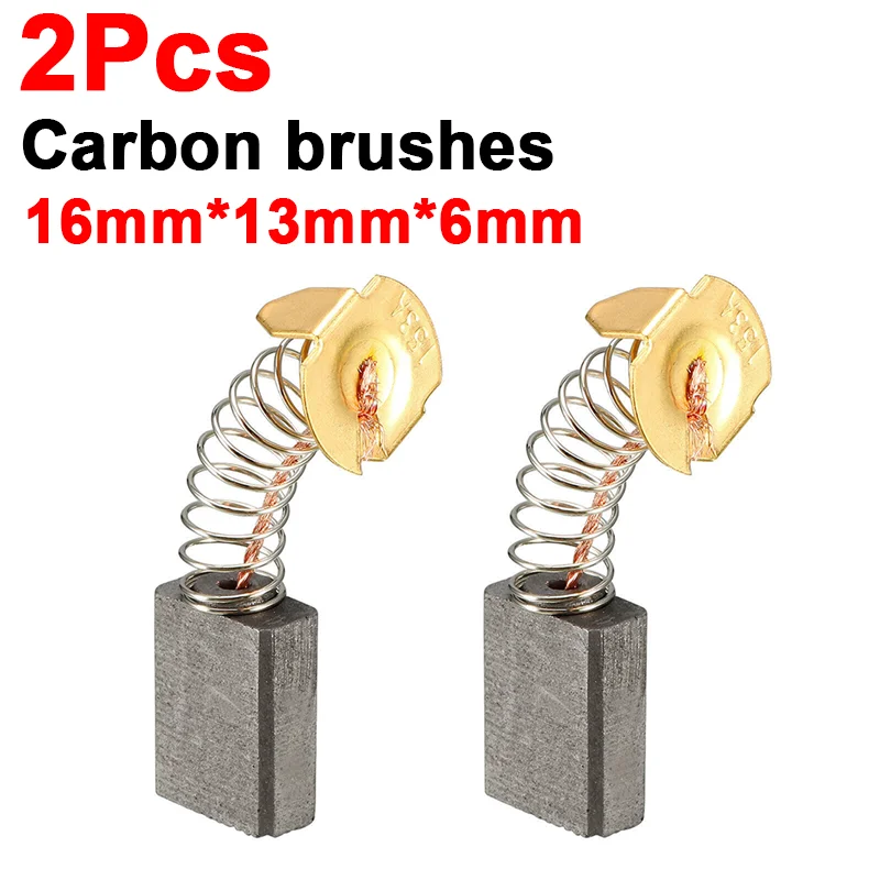 2pcs 16×13×6mm Power Tool Carbon Brush Electric Hammer Angle Grinder Graphite Brush Replacement Size Tools Accessorises