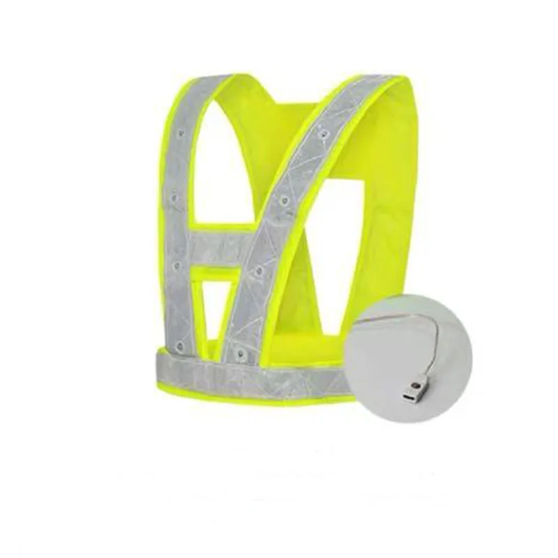 Rechargeable Battery Led PVC Reflective Safety Belt Vest Multifunction Hi Vis Construction Work Led Safety Belt