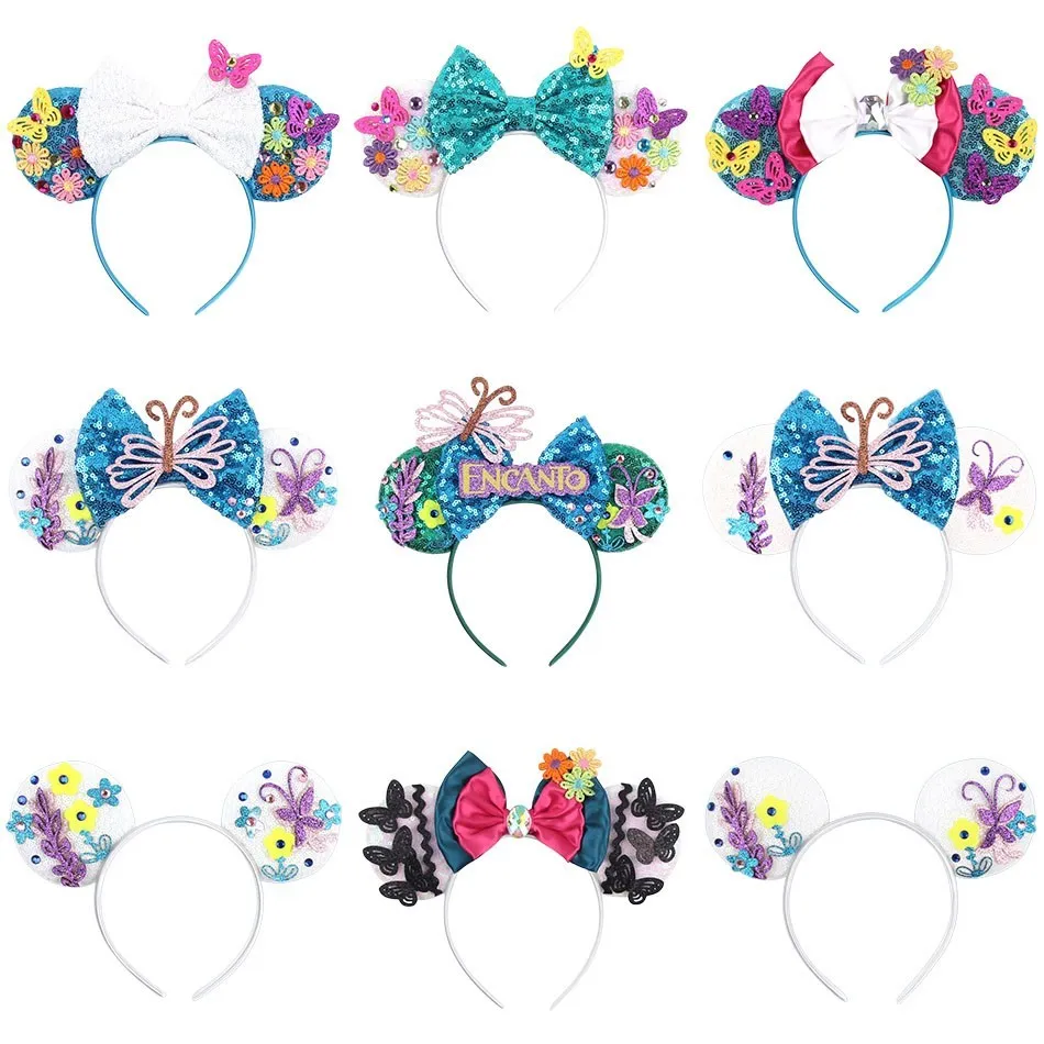 

Children Encanto Hair Accessories Mirabel Madrigal Isabela Party Bow Headdress For Girls Kids DIY Flower Headwear Headband