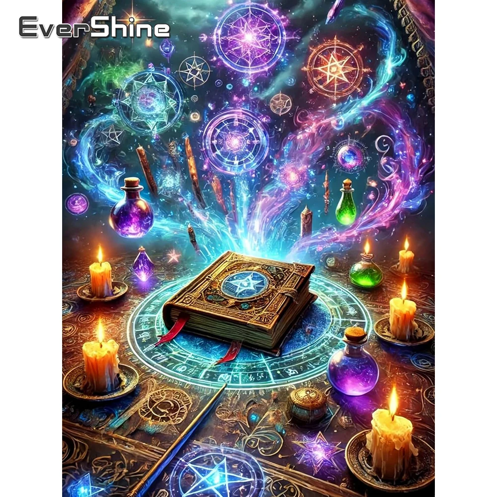 Evershine Kreuzstich-Set, magisches Buch, bedruckte Leinwand, Stickerei, Landschaft, 11 CT, Bild, Handarbeit, Wanddekoration