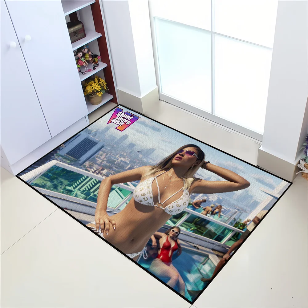 Door Mat For Bathroom GTA Grand Decoration Theft Auto Game Room Decor Doormat Carpet 6 Entrance Welcome Bath Kitchen Rug