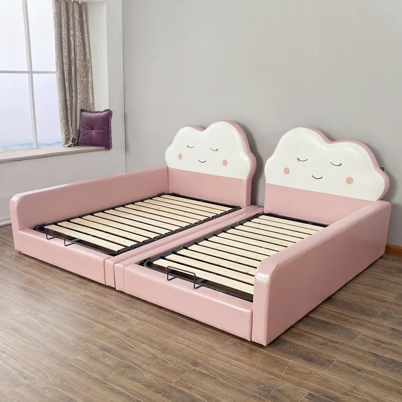 Muebles para niños y niñas, tatami de princesa, gemelos, combinación de cama para padres e hijos, empalme de cama más barandilla de banda ancha l