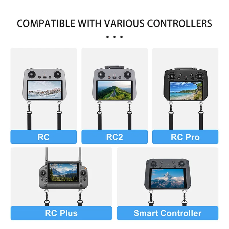 Ganchos duplos corda de suspensão com fivela, pulseira de couro pescoço, colhedor para DJI, Mini 4, 3Pro, Mavic3pro, Air3, controlador 2S, RC 2, RC Pro Plus