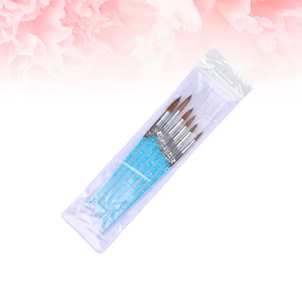 ชุดแปรงเพ้นท์เล็บ 6 ชิ้น ด้ามจับประดับเพชร สำหรับมืออาชีพ อุปกรณ์เพ้นท์เล็บ ชุดเริ่มต้นสำหรับร้านทำเล็บหรือใช้ในบ้าน