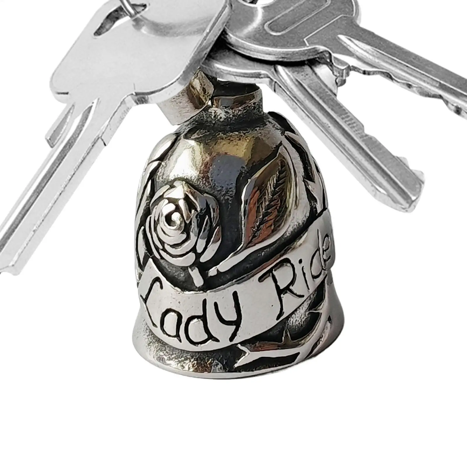 Rose Design Motorcycle Guardians Bell Metal Angel Charm With Cultural Significance, A Thoughtful Gift For Bikers & Cyclists