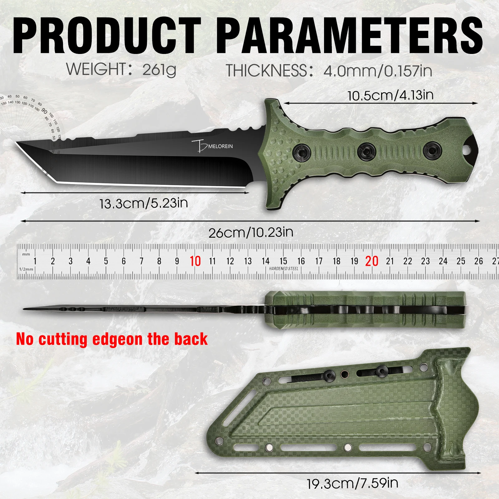 A Powerful Tool Knife for Wilderness Adventures, Made of High Hardness Stainless Steel, with a Fixed Blade Body